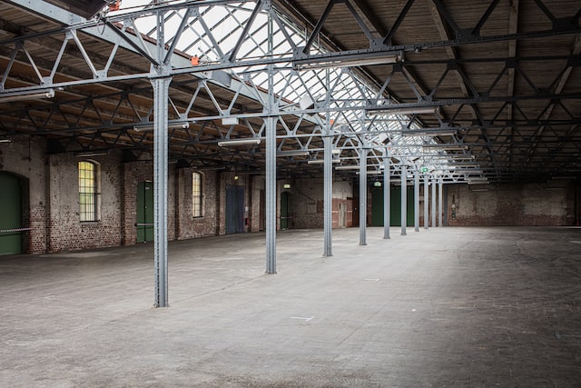 Large empty warehouse space 